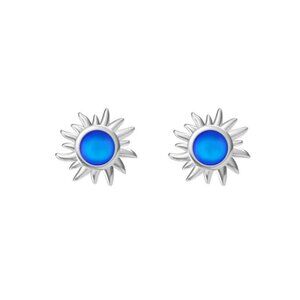 Sun Stud Earrings Handmade Sterling Silver Crystal Jewelry